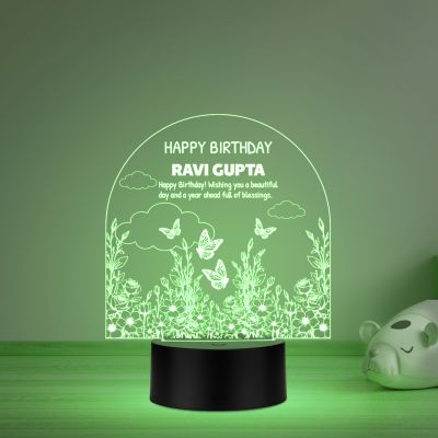 Personalized Happy Birthday Night Lamp with Multicolored Light Return Birthday Gift for friend